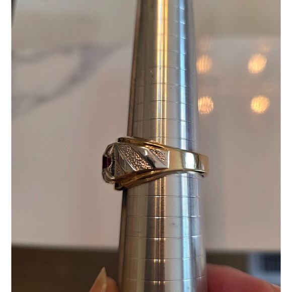 LIND 14K Yellow Gold HGE Ruby & Silver Ring‎ 11.5 Size 11.15 grams - Picture 13 of 13